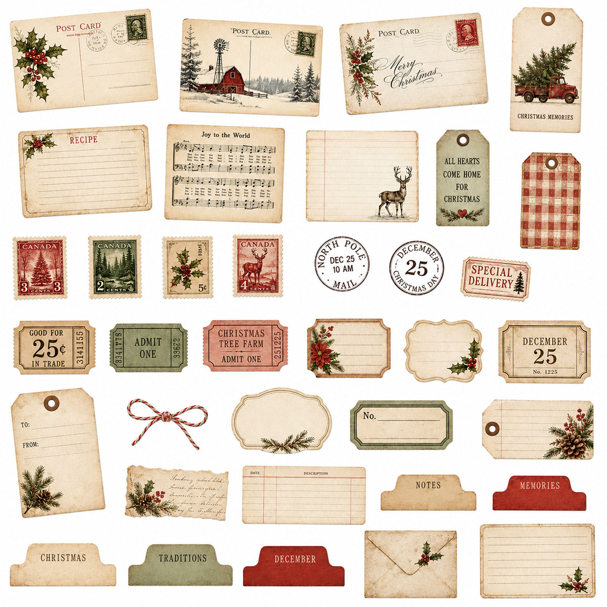 Farmhouse Christmas Ephemera 1