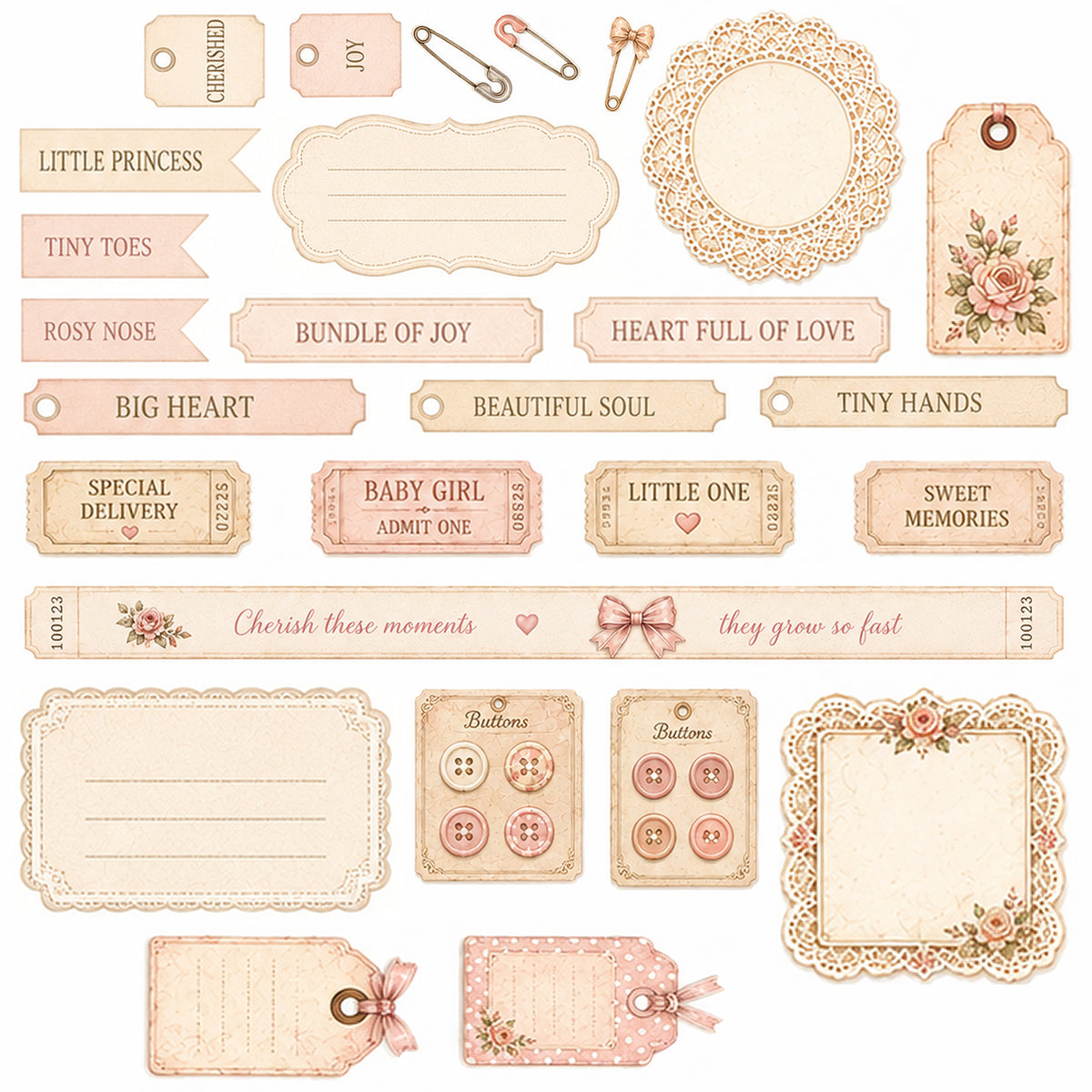 Lullabies & Lace Ephemera Pack 2