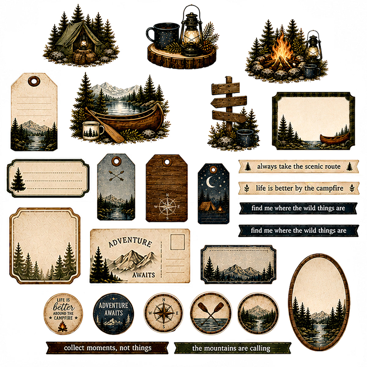Campfire Memories - Ephemera Pack 4