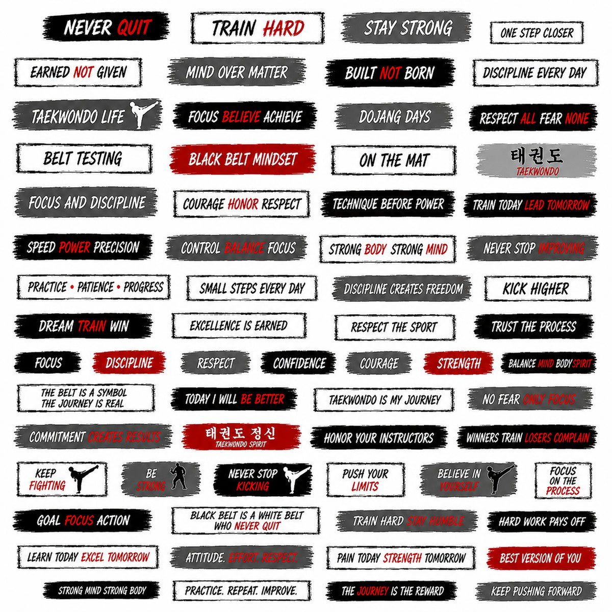 Fierce & Focused - Taekwondo Ephemera Pack 4