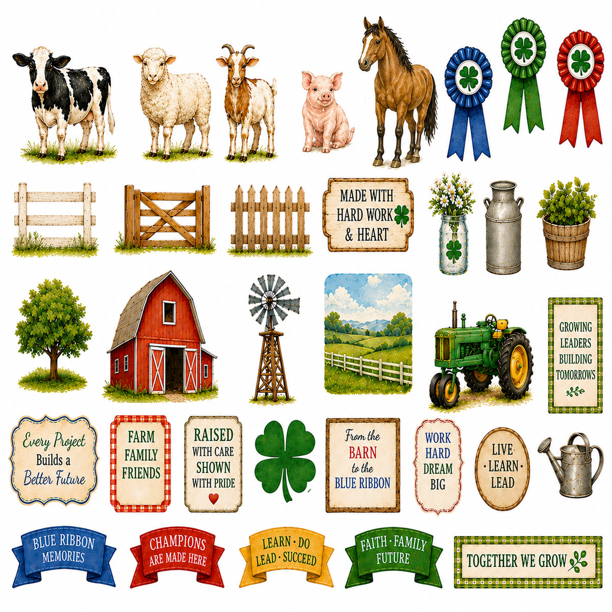 Clover & Champions - A 4H Inspired Collection - Livestock - Ephemera Pack 4