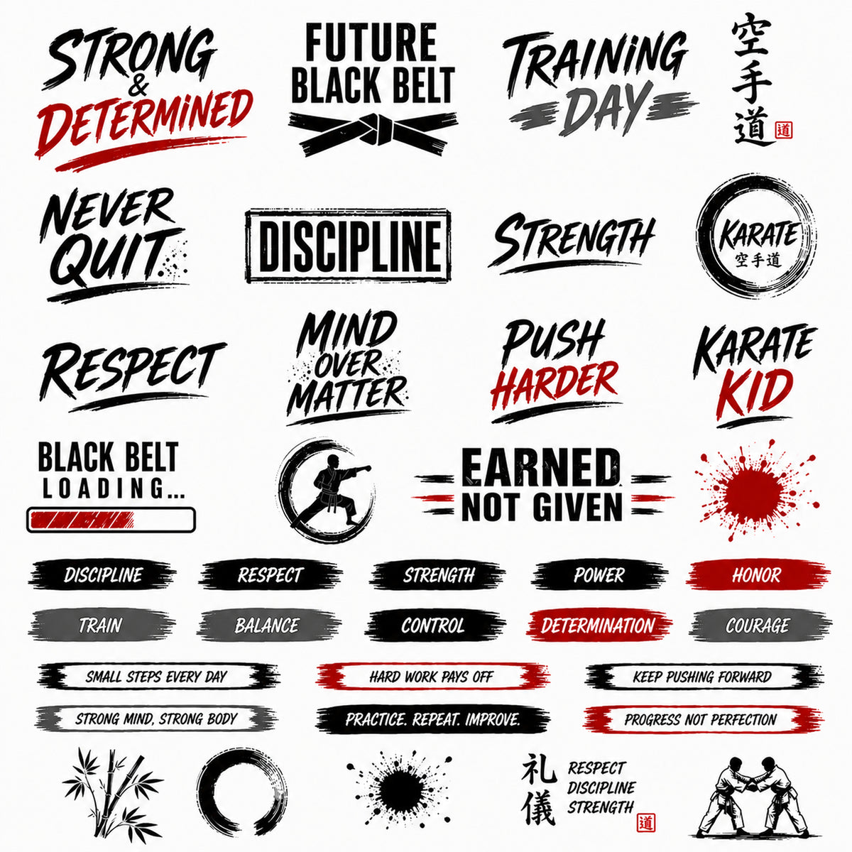 Fierce & Focused - Karate Ephemera Pack 2