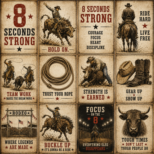 8 Seconds Strong 3x4 cards