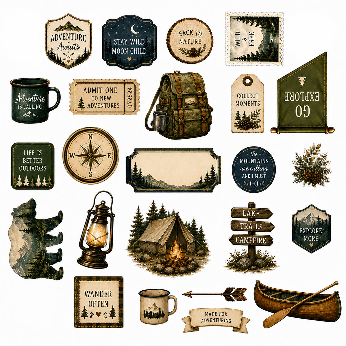 Campfire Memories - Ephemera Pack 1