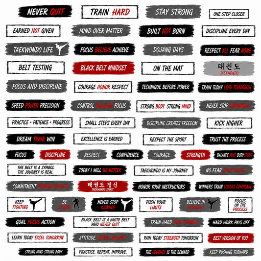 Fierce & Focused - Taekwondo Ephemera Pack 4