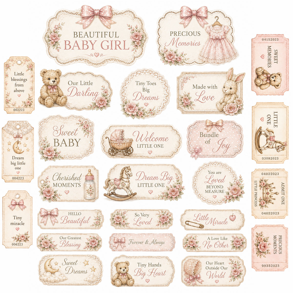 Lullabies & Lace Ephemera Pack 7