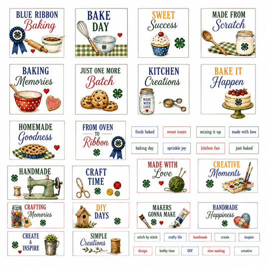 Clover & Champions - A 4H Inspired Collection - Crafts & Baking Ephemera Pack 2
