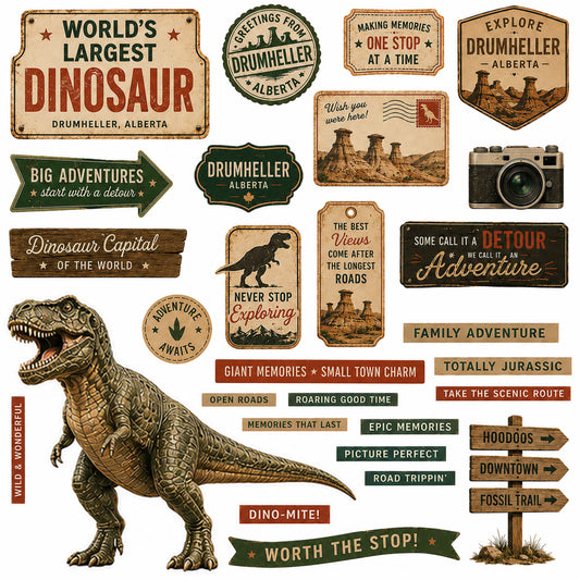BIG Things, Small Towns - Drumheller Collection (6 single sided papers and Ephemera 1)