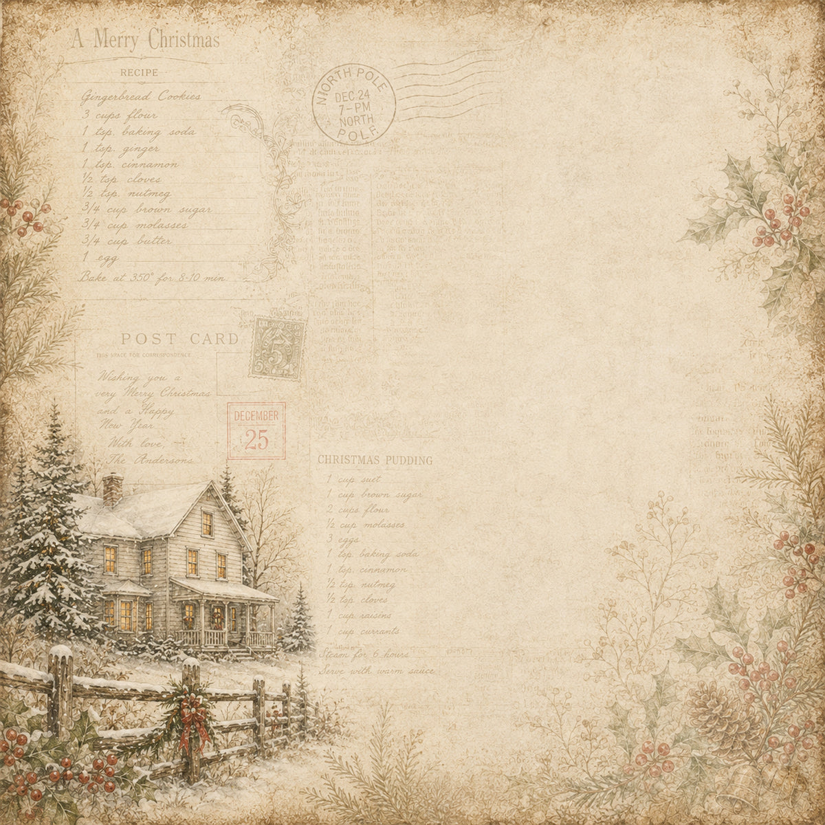 Farmhouse Christmas 12x12 Collection