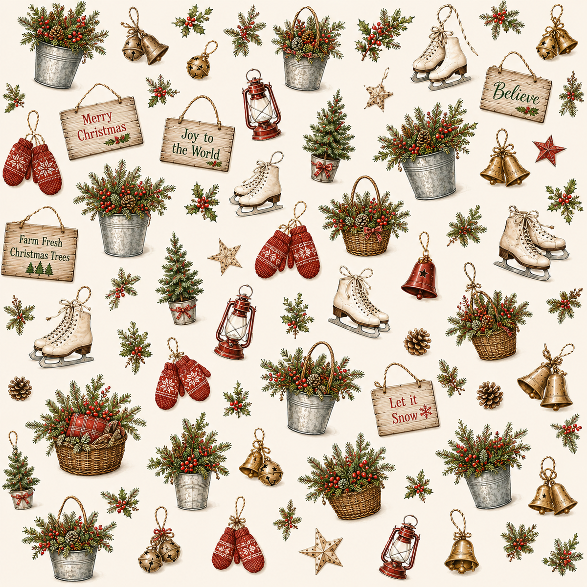 Farmhouse Christmas 12x12 Collection