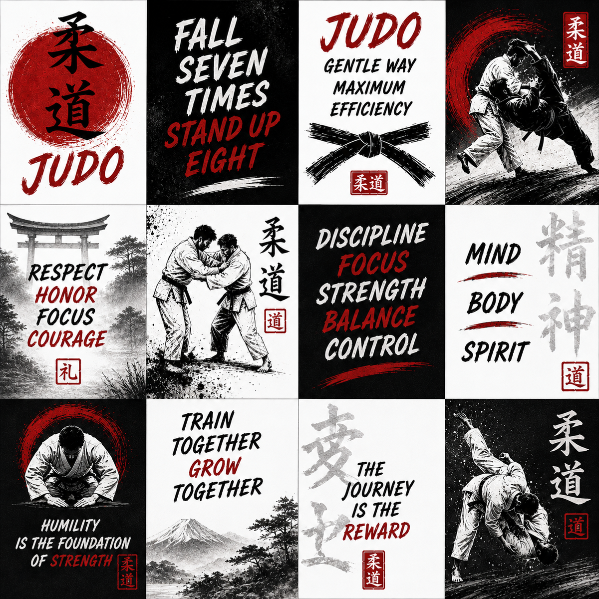 Fierce & Focused - 3x4 Cards - Judo