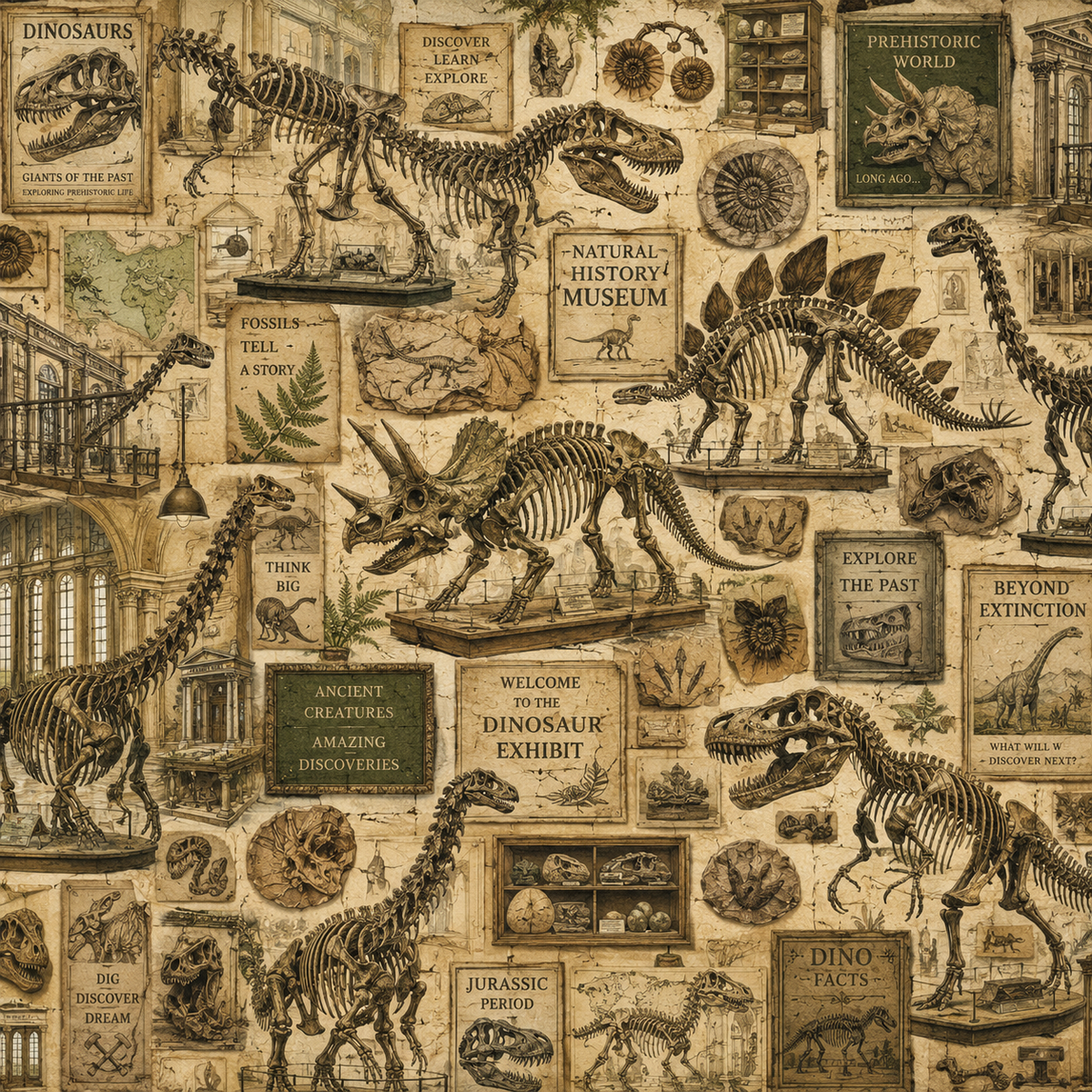 Prehistoric Trails – 12 Single-Sided 12x12 Papers