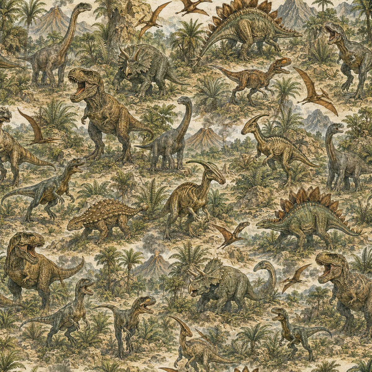 Prehistoric Trails – 12 Single-Sided 12x12 Papers