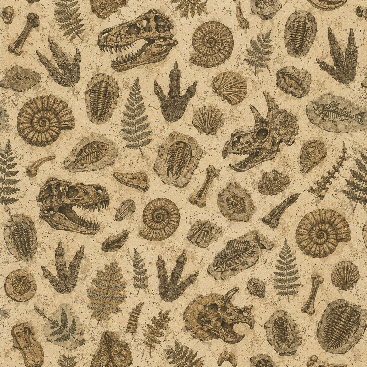 Prehistoric Trails – 12 Single-Sided 12x12 Papers