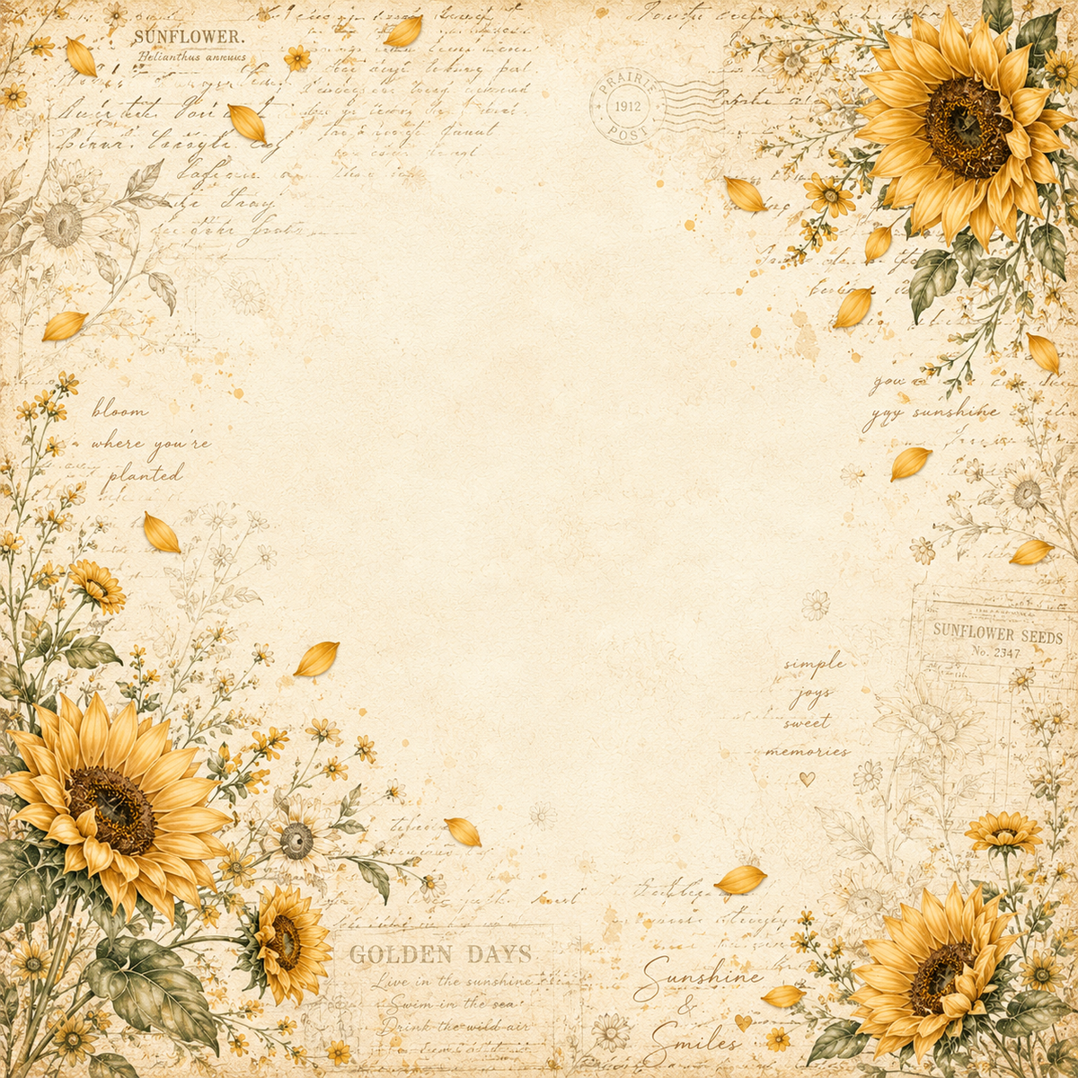 Sunflower Fields 12x12 Collection