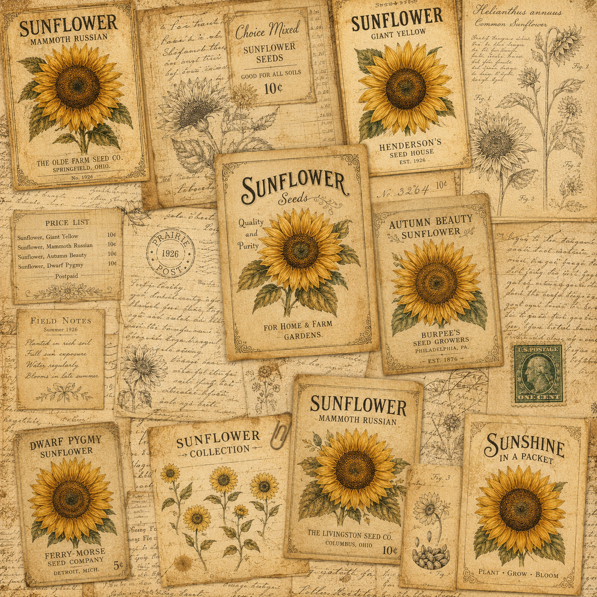 Sunflower Fields 12x12 Collection